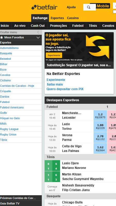 Betfair Bookmaker Exchanges