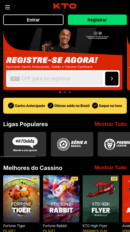 KTO Bookmaker Homepage