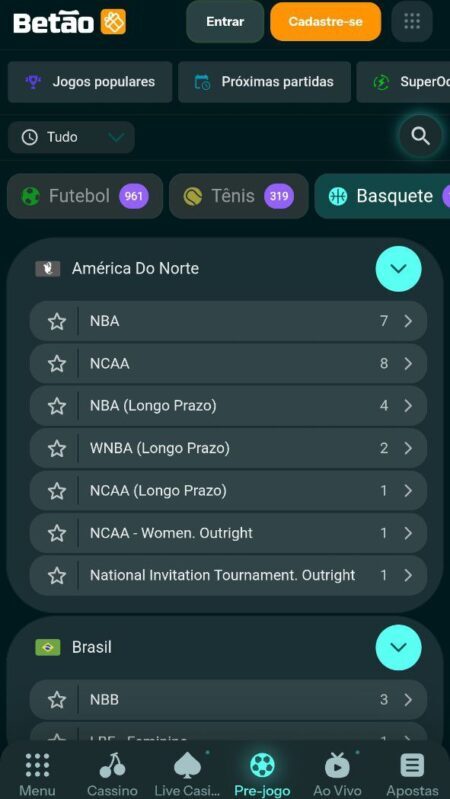 Betão BET casa de apostas de Basquete no Brasil