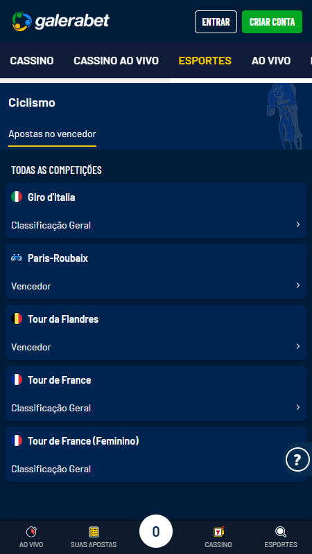 GaleraBET Site de Apostas em Ciclismo no Brasil