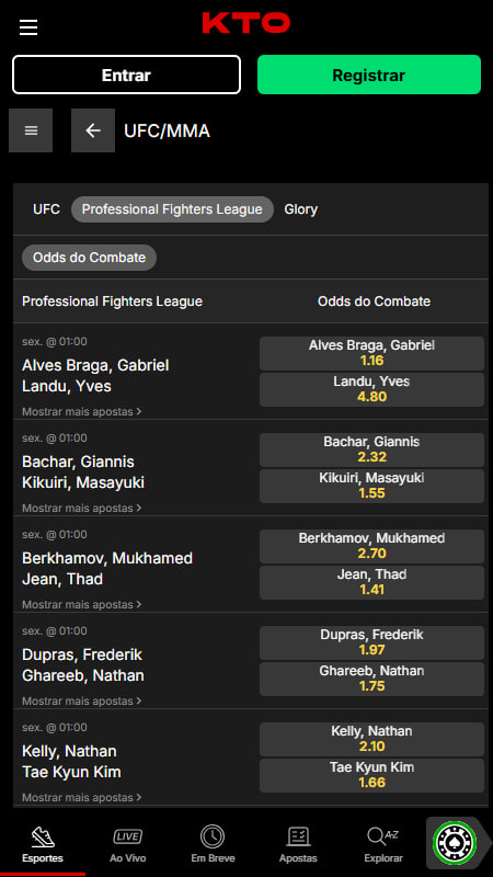 KTO Casa de Apostas de MMA no Brasil