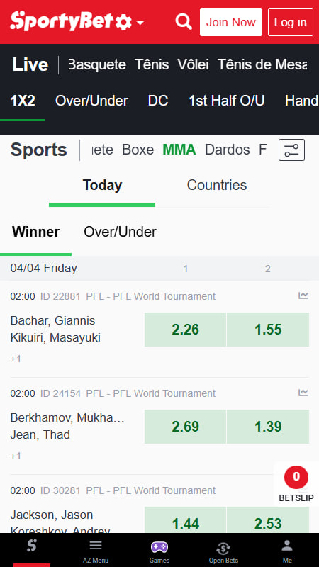 SportyBet Casa de Apostas de MMA no Brasil