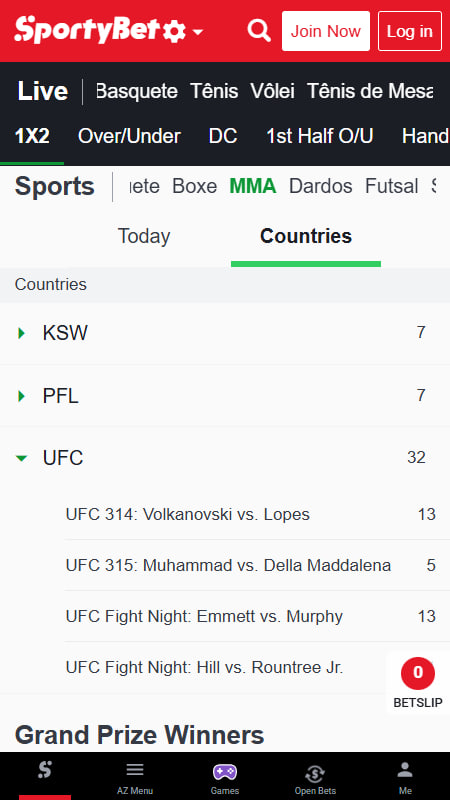 SportyBet Casa de Apostas de UFC no Brasil