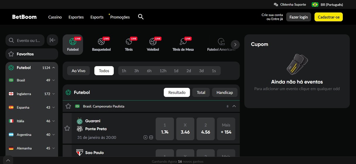 BetBoom Brazil Pagina inicial pc