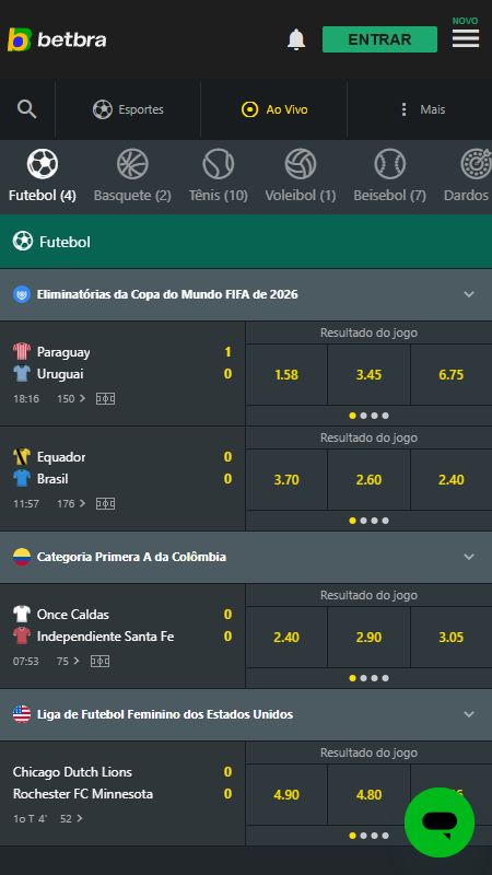 Apostas ao vivo na Bet Bra