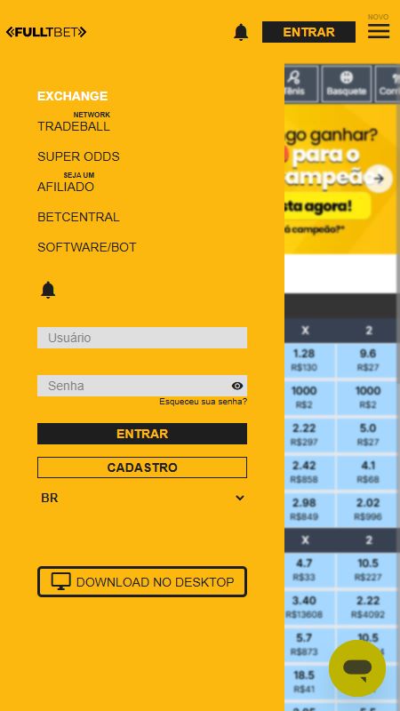 Criando uma conta na FullTBet