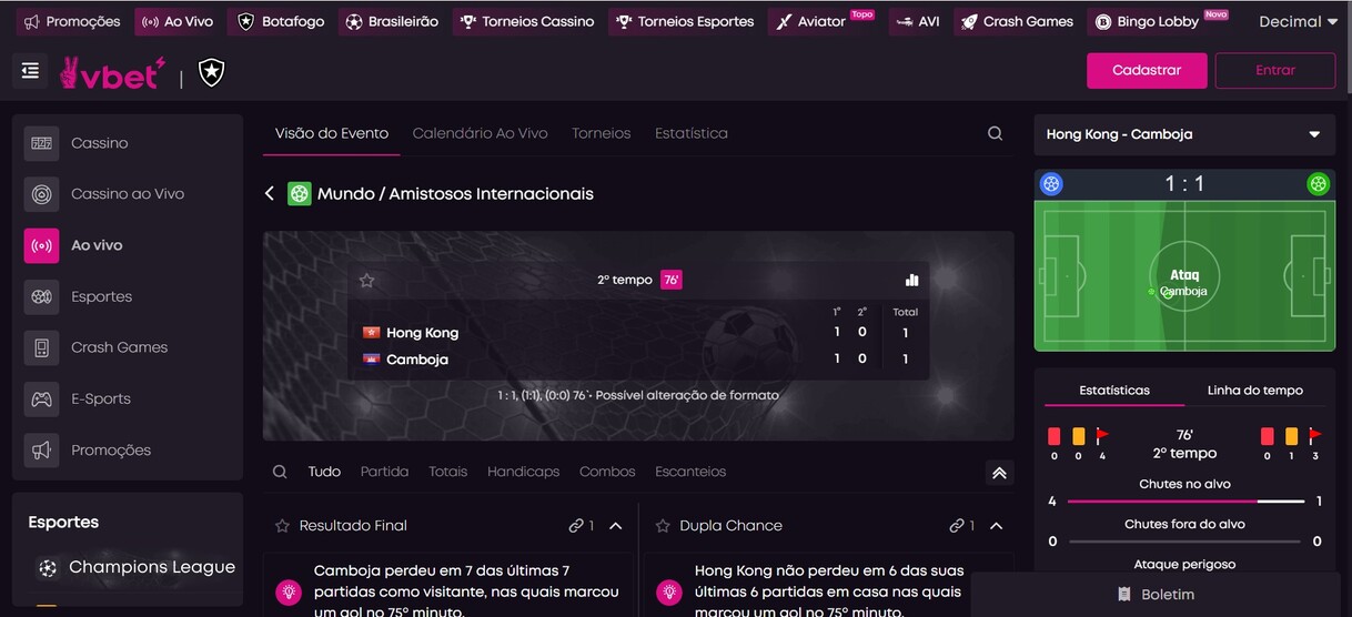 Apostas Ao Vivo VBet Brazil