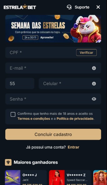 Cadastro Estrelabet Brazil Apostas Esportivas