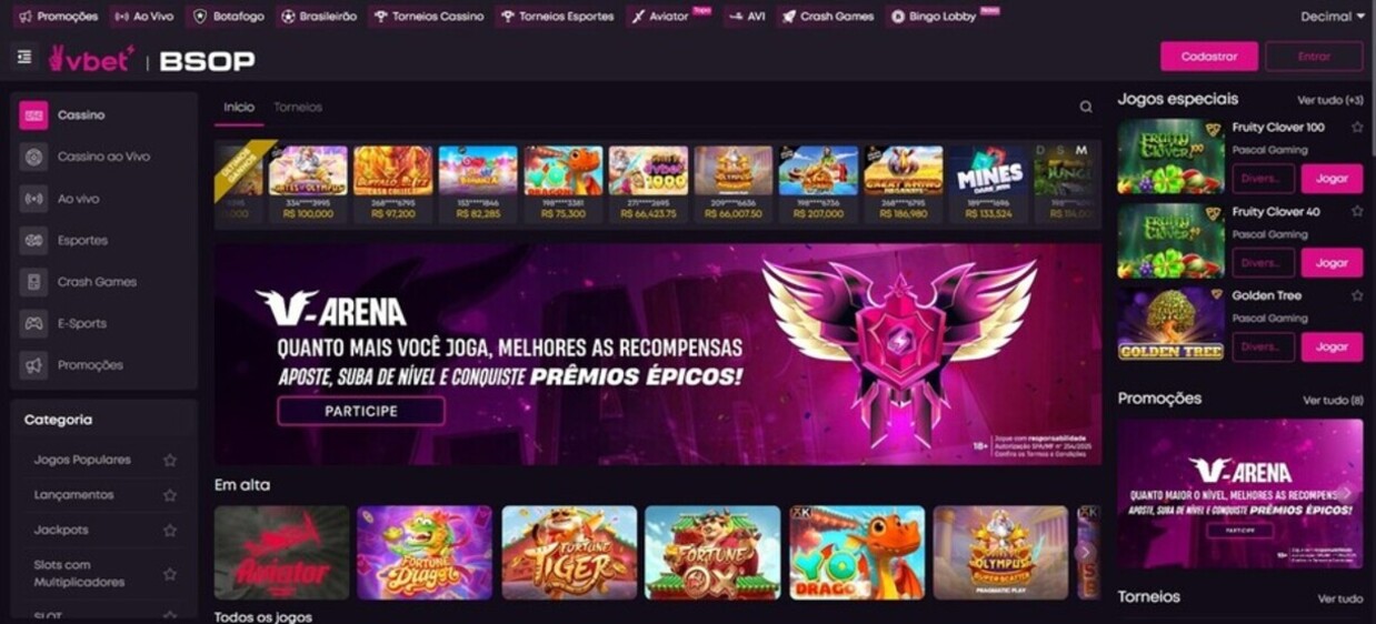 VBet Brazil Pagina Inicial Cassino