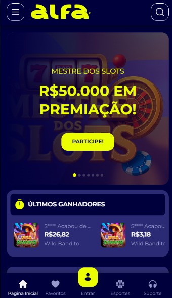 Alfa Cassino Brazil Pagina inicial