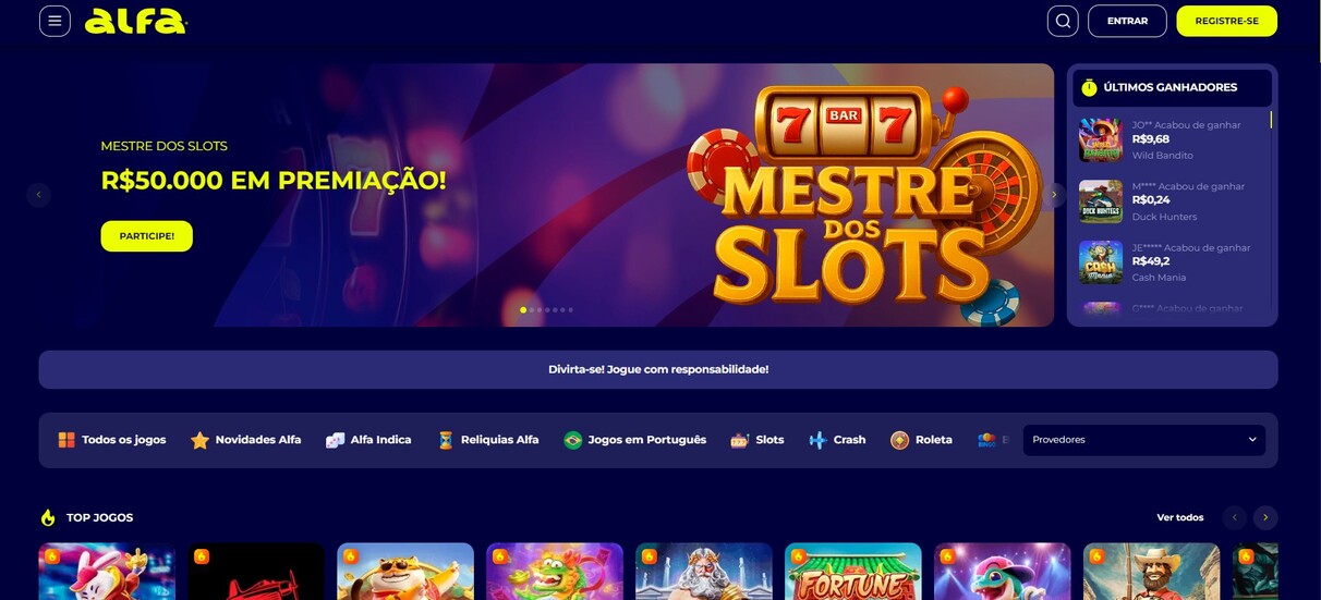 Alfa Cassino Brazil Pagina inicio pc