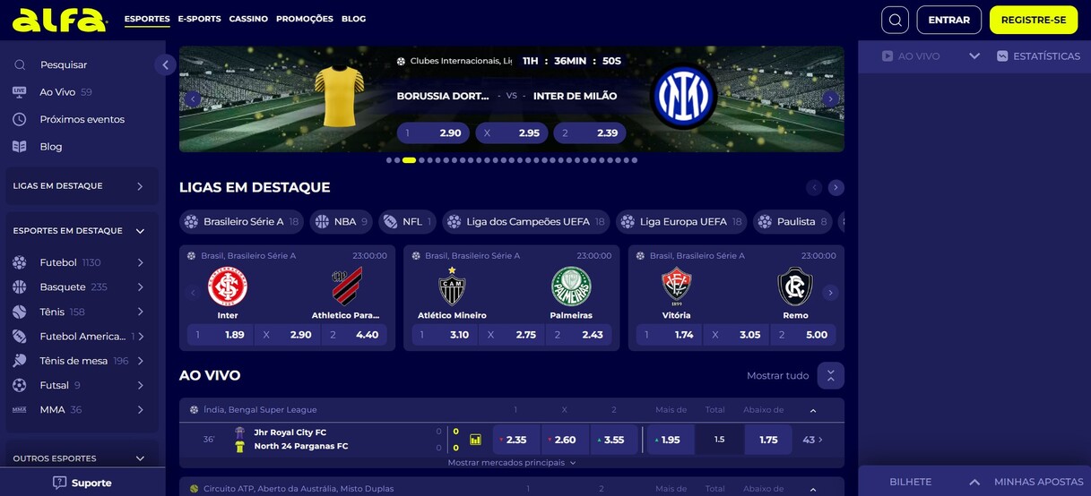 Alfa Esportes Brazil Pagina inicial pc