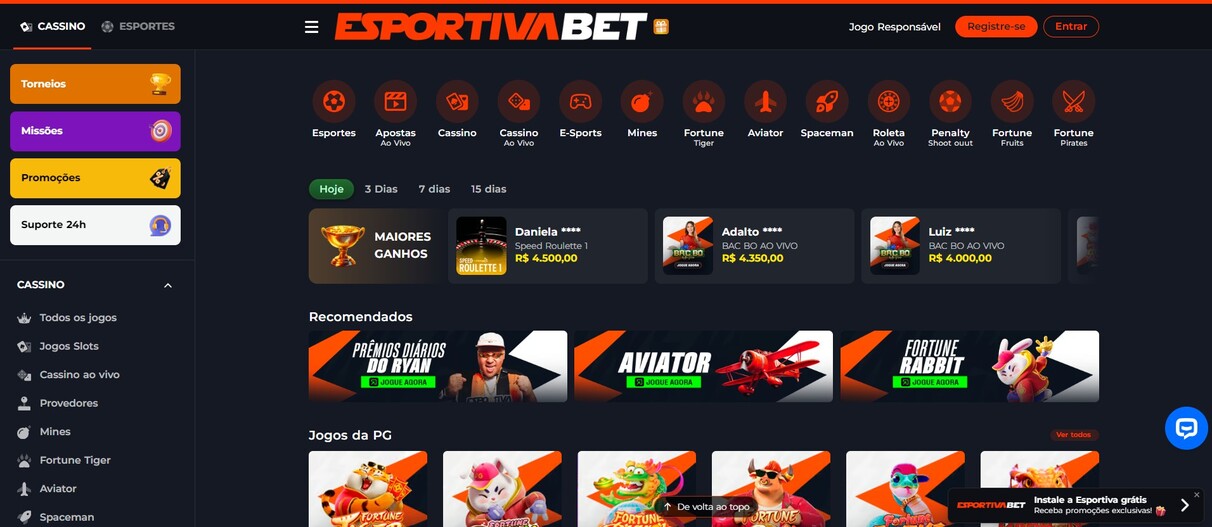 Esportivabet seção cassino Brazil Apostas Esportivas pc