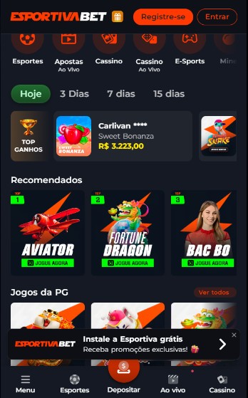 Esportivabet seção cassino Brazil Apostas Esportivas