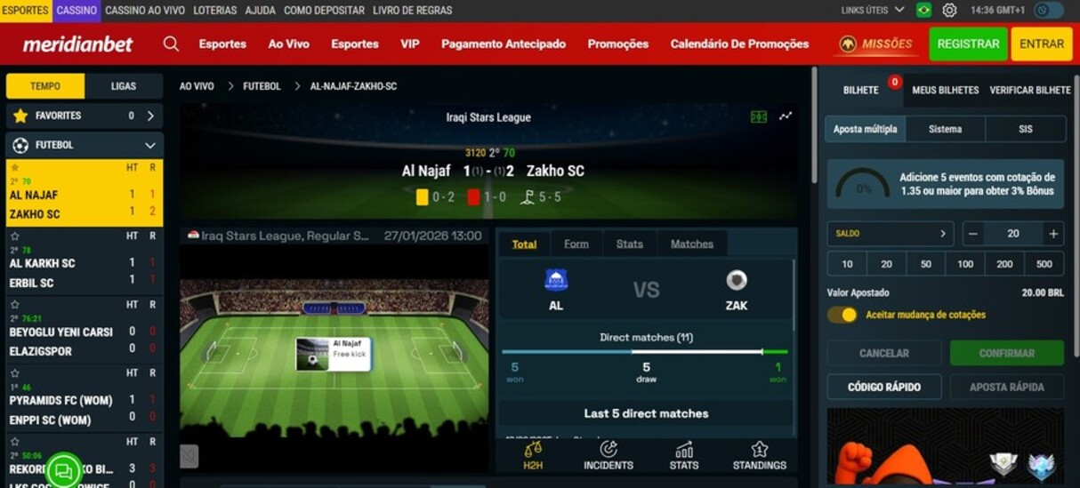 Meridianbet Esportes Apostas ao Vivo Brazil pc