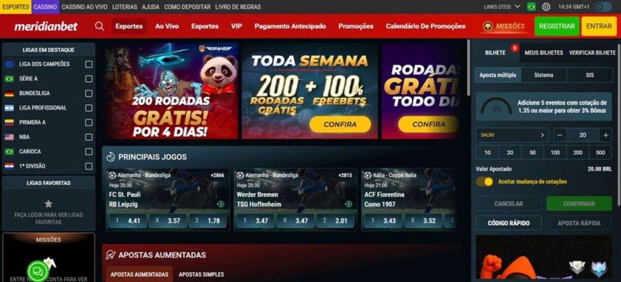 Meridianbet Esportes Pagina Inicial Brazil pc