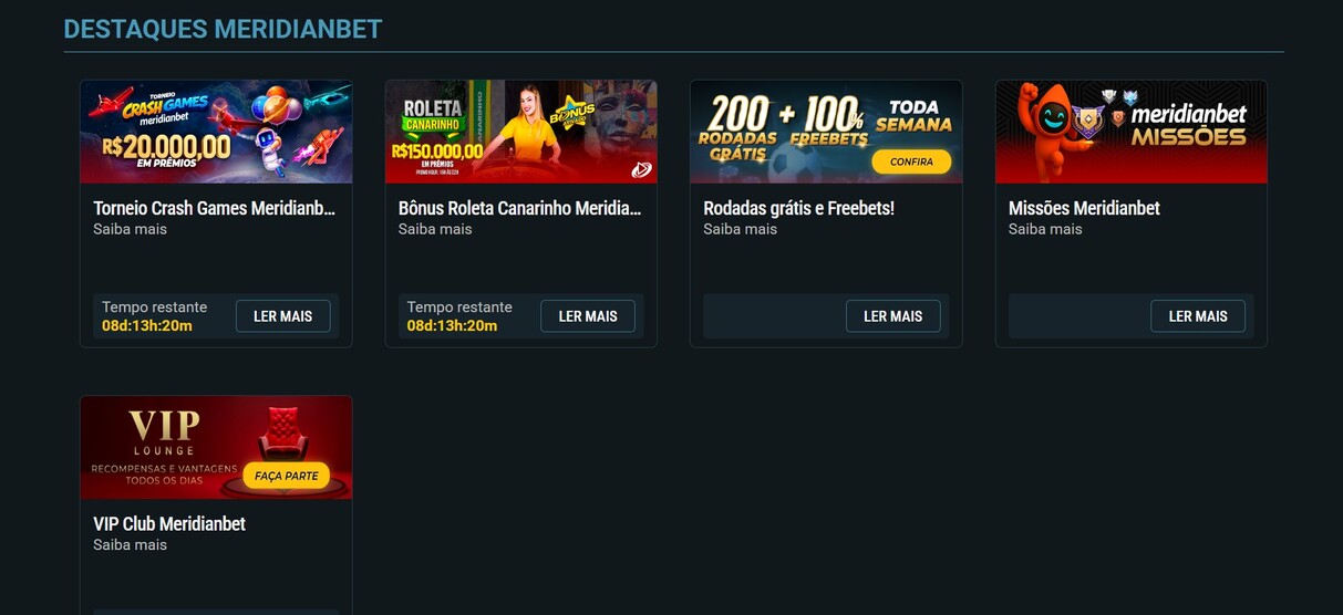 Meridianbet Esportes Promoçoes Brazil pc